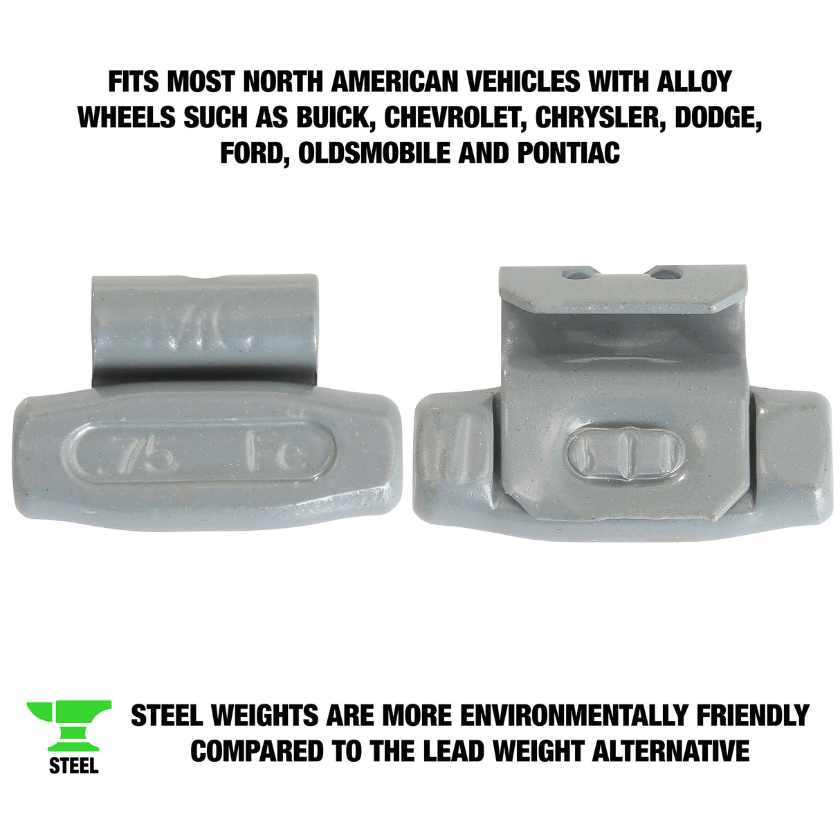 OEMTOOLS 23220 0.75 Oz. MC Style Steel Wheel Weight - 1 Box of 25 Additional Image 1