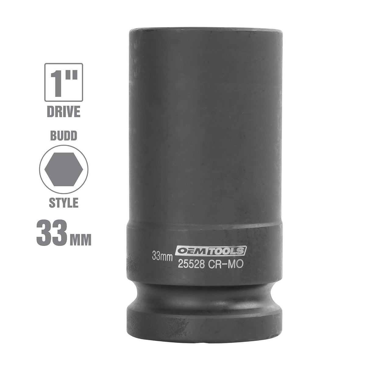 OEMTOOLS 25528 1 Inch Budd Style Wheel Socket (33 mm) Additional Image 1