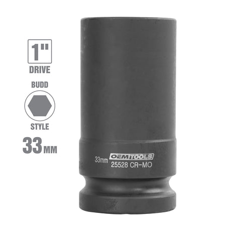 OEMTOOLS 25528 1 Inch Budd Style Wheel Socket (33 mm) Additional Image 1