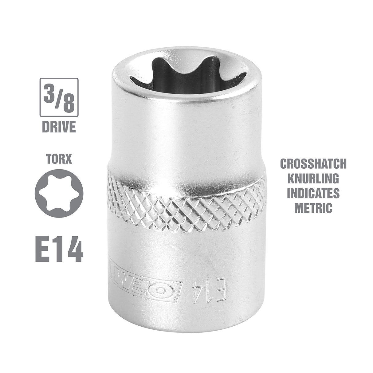 OEMTOOLS 22808 E14 3/8 Inch Drive External Star Socket Additional Image 1