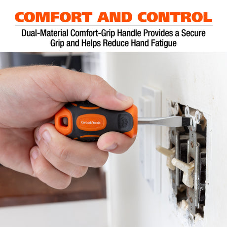 GreatNeck 21823 1/4in. x 1.5in. Stubby Slotted Screwdriver Additional Image 1