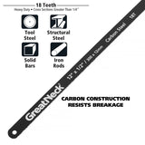 GreatNeck GF212 Standard Hacksaw Blades (12 Inch 18 TPI) – 2 Pack Additional Image 1