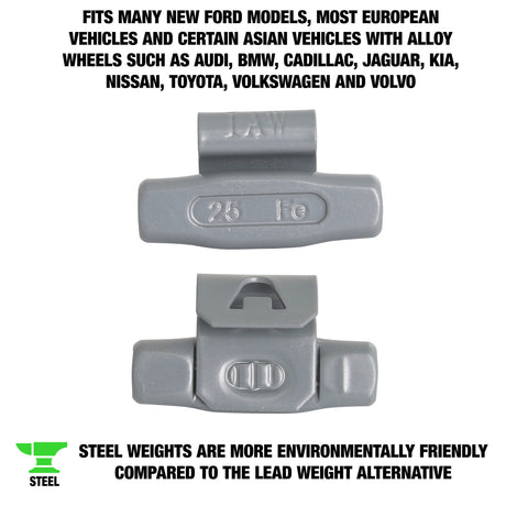 OEMTOOLS 23273 25 gm. IW Style Steel Wheel Weight - 1 Box of 25 Additional Image 1
