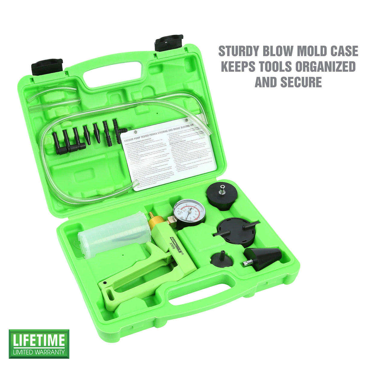 OEMTOOLS 37070 Vacuum Pump Tester, Power Steering and Brake Bleeder Kit Additional Image 1