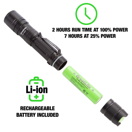 1000 Lumens LED Rechargeable 5-Light Mode Professional Flashlight Additional Image 3