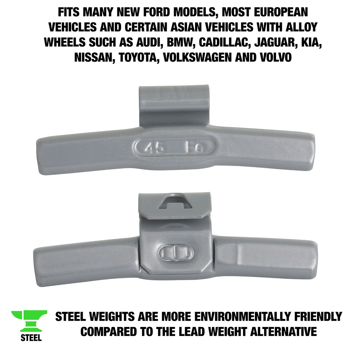 OEMTOOLS 23294 45 gm. IW Style Steel Wheel Weight - 1 Box of 25 Additional Image 1