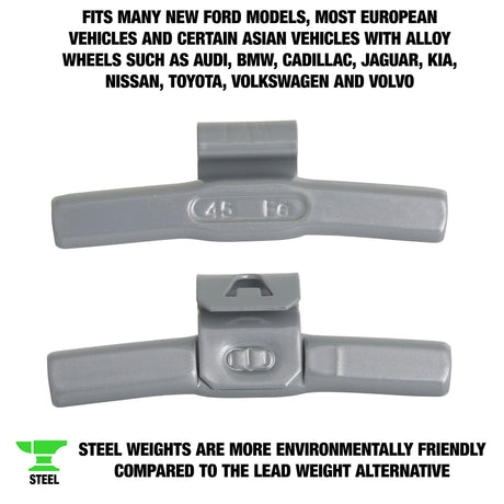 OEMTOOLS 23294 45 gm. IW Style Steel Wheel Weight - 1 Box of 25 Additional Image 1