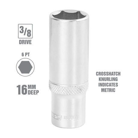 OEMTOOLS 22330 3/8 Inch Drive Deep Socket (16 mm) Additional Image 1