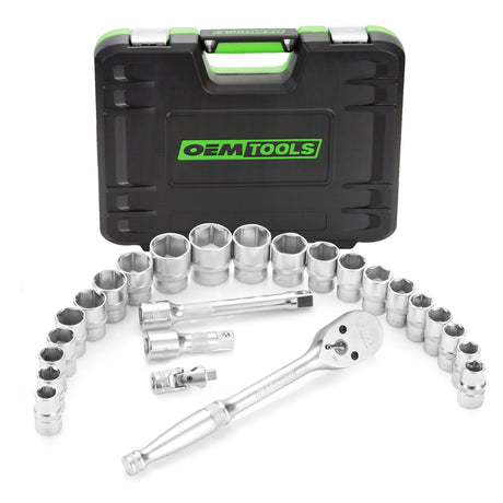OEMTOOLS 23995 26 Piece 1/2in. Drive Ratchet and Socket Set Main Image