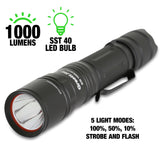 1000 Lumens LED Rechargeable 5-Light Mode Professional Flashlight Additional Image 1