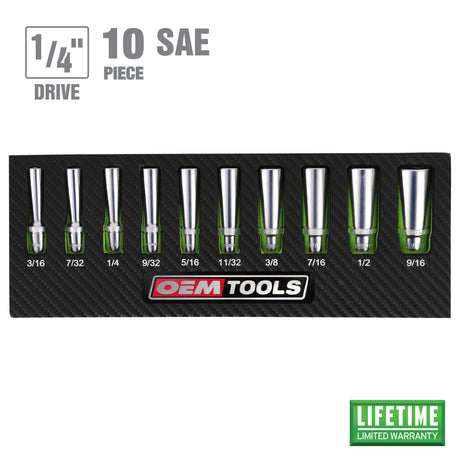 OEMTOOLS 23985 10 Piece 1/4in. Drive Deep Socket Set (SAE) Additional Image 2