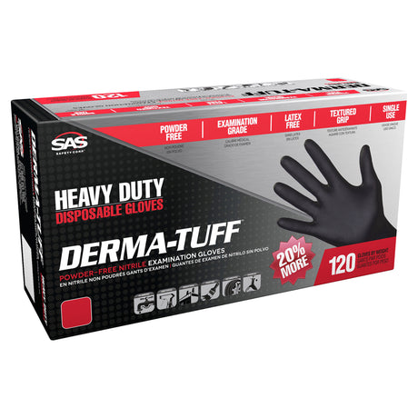 SAS 66583 Derma-Tuff Nitrile Glove Black (5 Boxes of 120) - Large Additional Image 2