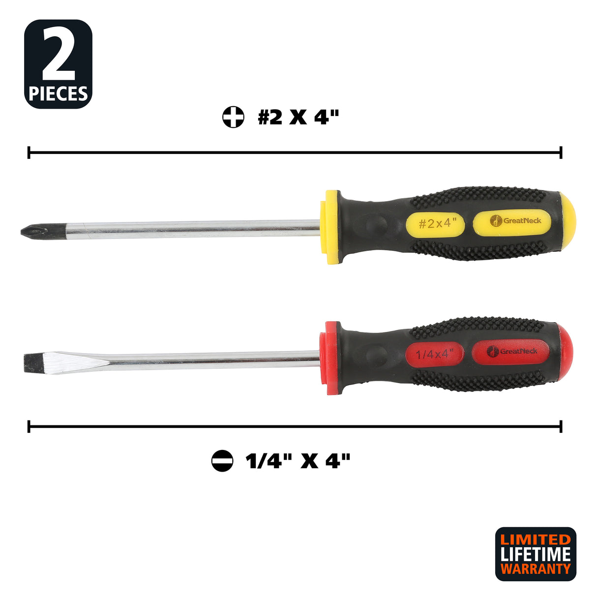 GreatNeck NRGN1 Screwdriver Set (2 Piece) with Cushion Grip Additional Image 1