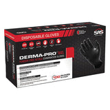 SAS Safety 66541 Derma-Pro Black Nitrile Gloves - Small (2 Boxes of 100) Additional Image 2