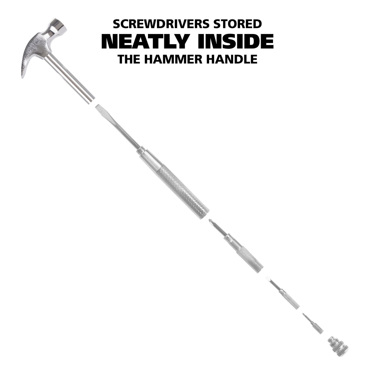 Great Neck HA104002 5 in 1 Silver Hammer and Screwdriver Set Additional Image 3