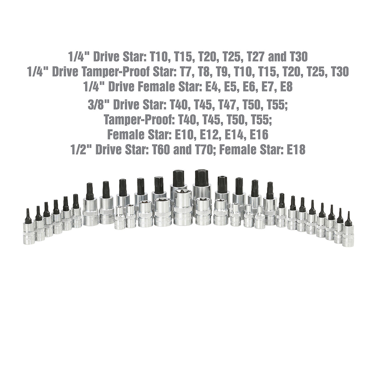 OEMTOOLS 68964 Star Bits Socket and Magnetic Tray Additional Image 7