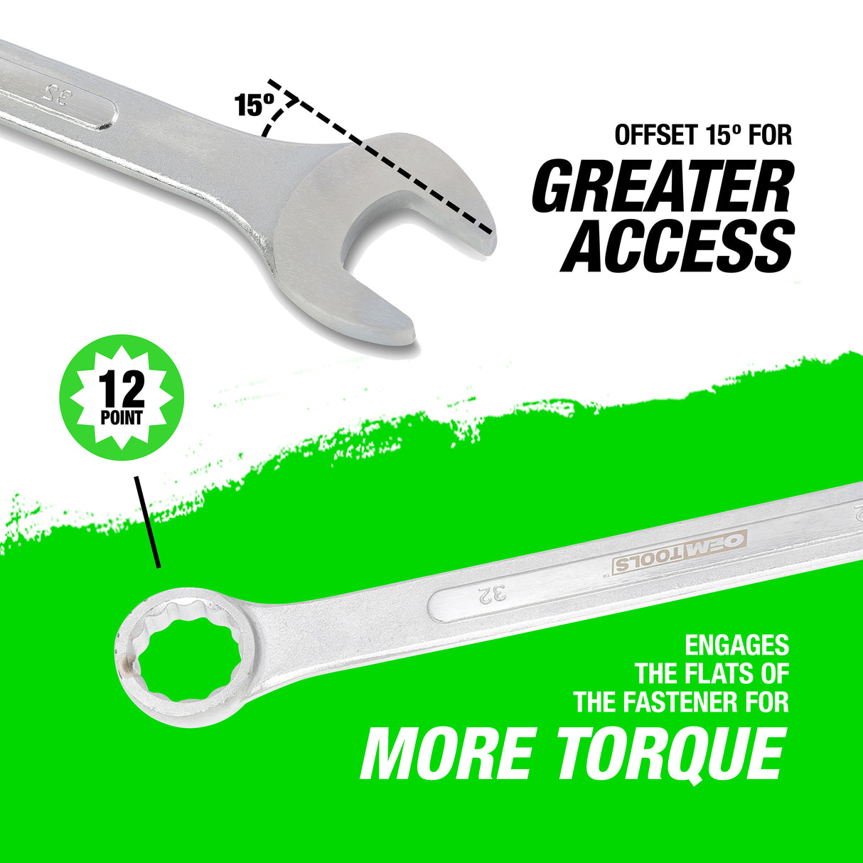 OEMTOOLS 22120 8 Piece Jumbo Combination Wrench Set (21 mm - 32 mm) Additional Image 4