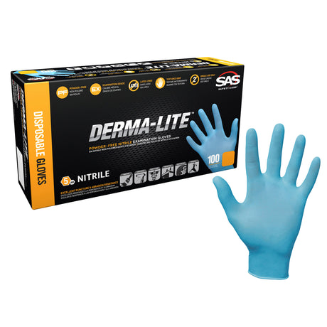 SAS 6607 Derma-Lite Powdered Nitrile 5ml Gloves - Medium (2 Boxes of 100) Main Image