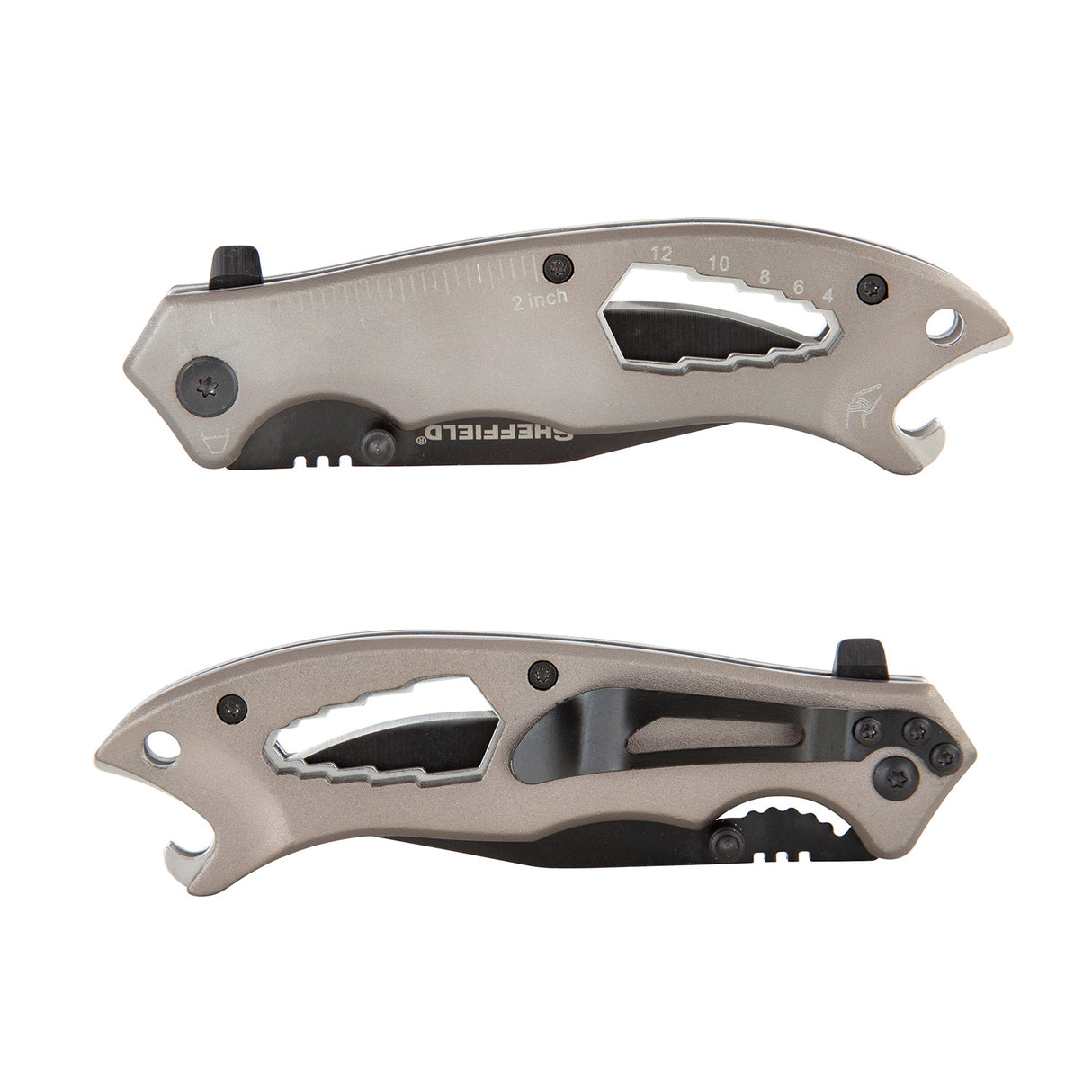 Sheffield 12170 Mechan 9-in-1 3in. Drop-Point Folding Knife Additional Image 3