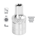 OEMTOOLS 22239 1/4 Inch Drive 6 Pt. Socket (4 mm) Additional Image 1