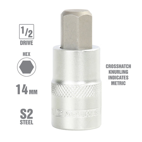 OEMTOOLS 22842 1/2 Inch Drive Hex Bit Socket (14 mm) Additional Image 1