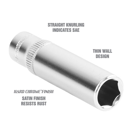 OEMTOOLS 22953 10-Piece 1/4in. Drive Deep Socket (SAE) Additional Image 3
