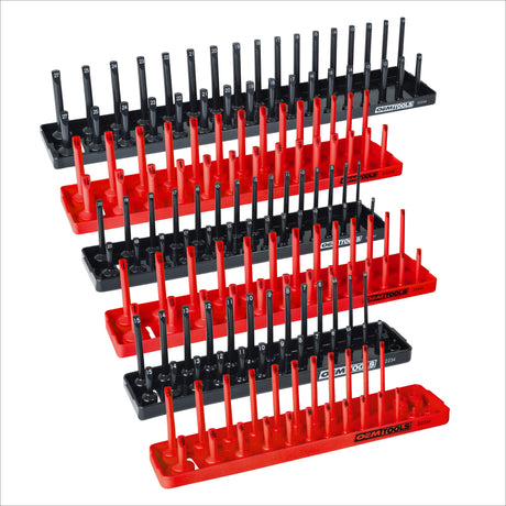 OEMTOOLS 22234 6 Piece SAE and Metric Socket Tray Set (Red and Black) Additional Image 8