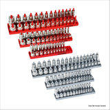 OEMTOOLS 22413 6 Piece SAE and Metric Socket Tray Set (Red and Gray) Additional Image 1