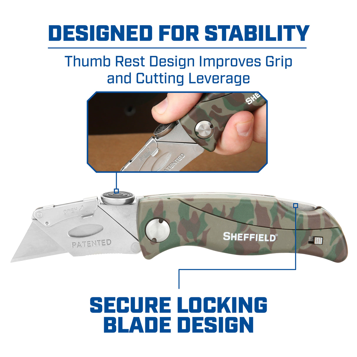 Sheffield 12131 Quick Change Folding Lock Back® Utility Knife Additional Image 4