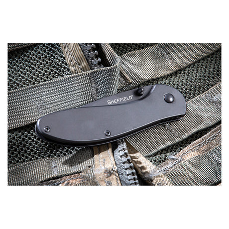 Sheffield 12169 Berda Steel 3in. Drop Point Assisted Opening Knife Additional Image 7