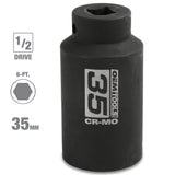 OEMTOOLS 25153 1/2 Inch Drive 6 Pt. Axle Nut Socket (35 mm) Additional Image 1