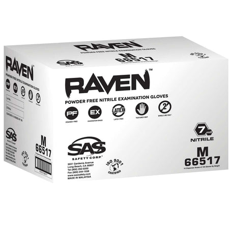 SAS 66519 Raven Powder-Free Nitrile Disposable Glove  10 Boxes of 100 each - X-Large Additional Image 3