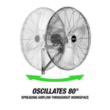 OEMTOOLS OEM24893 24 Inch Outdoor Oscillating Wall Mount Fan Additional Image 3