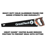 GreatNeck 74004 20 Inch Aggressive Tooth Handsaw w/ Aluminum Frame Composite Handle Additional Image 2