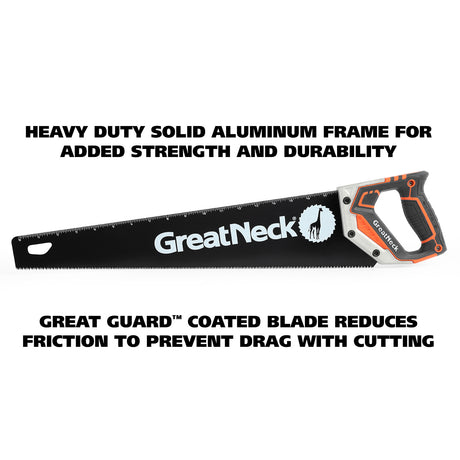 GreatNeck 74004 20 Inch Aggressive Tooth Handsaw w/ Aluminum Frame Composite Handle Additional Image 2