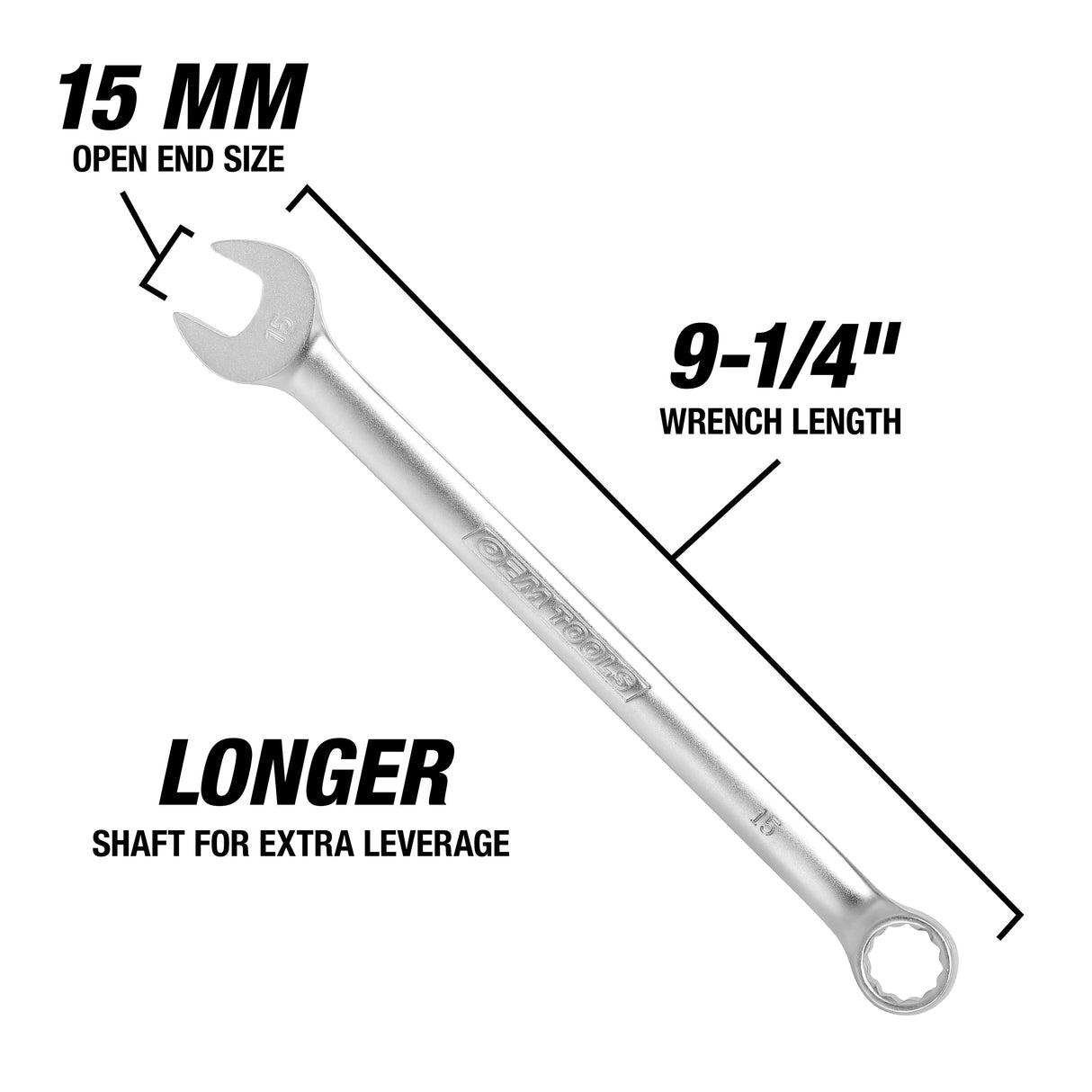 OEMTOOLS 22018 15 mm Combination Wrench (Metric) Additional Image 2