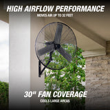 OEMTOOLS 34886 30 Inch Outdoor Oscillating Wall Mount Fan Additional Image 1