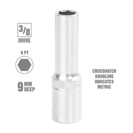 OEMTOOLS 22323 9 mm 3/8 Inch Drive Deep Socket Additional Image 1