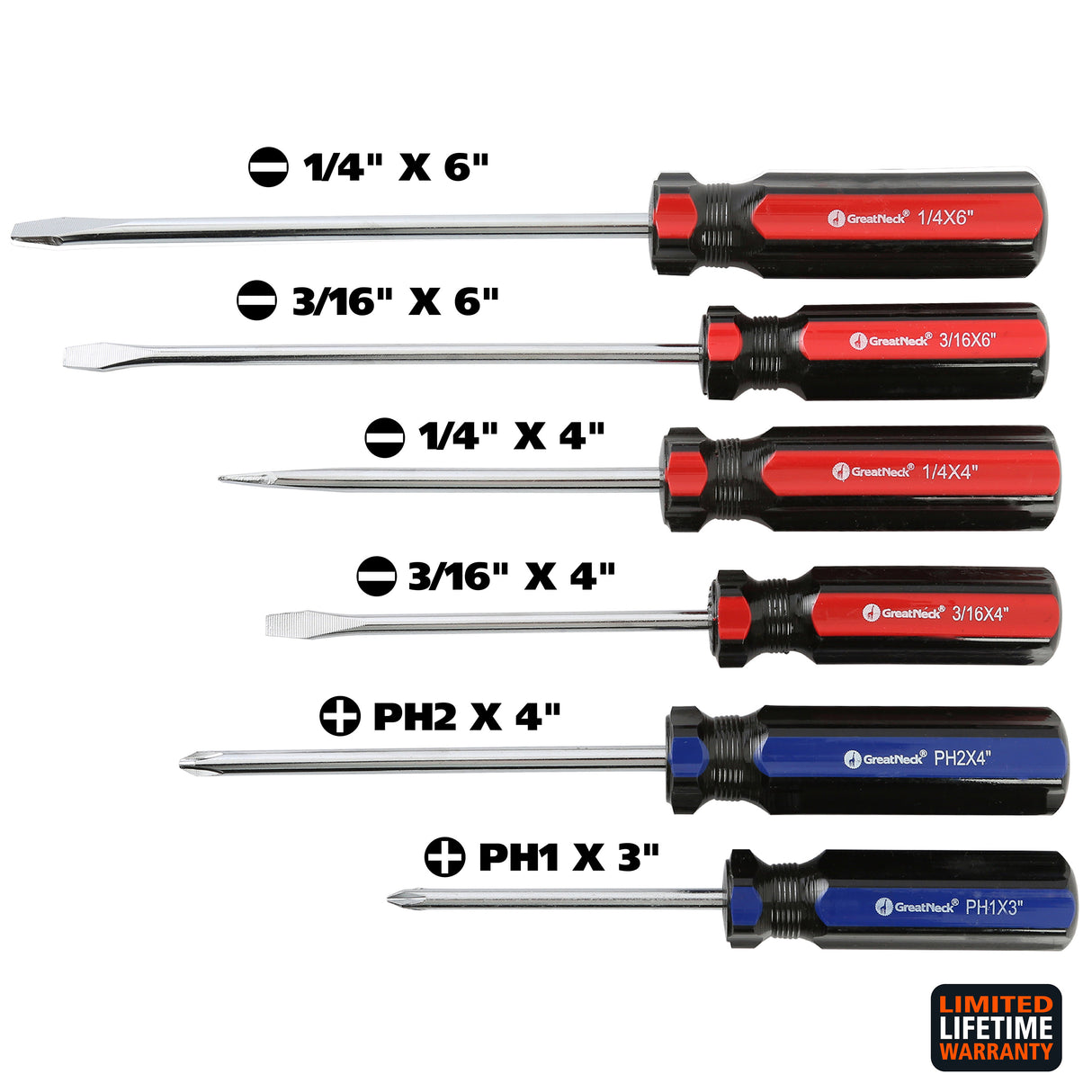 GreatNeck AAR6 AA-Series Screwdriver Set (6 Piece) with Tray Additional Image 1