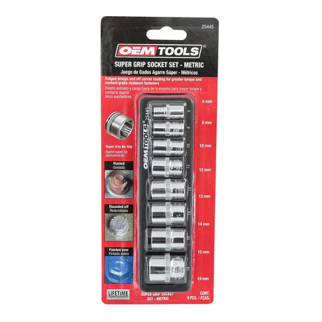 OEMTOOLS 25445 3/8in. Drive Super Grip Socket Set - Metric Additional Image 6