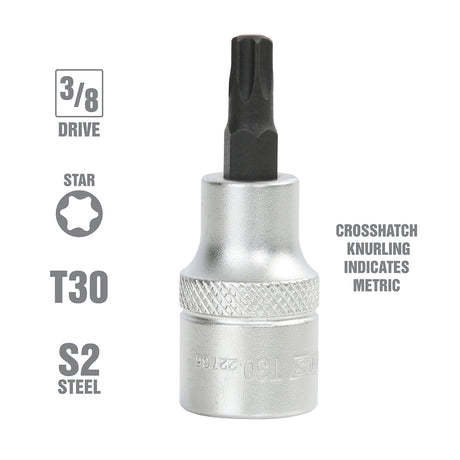 OEMTOOLS 22766 3/8 Inch Drive Star Socket Bit (T30) Additional Image 1