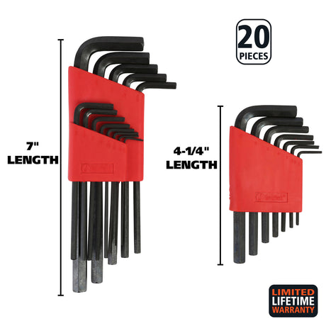 GreatNeck HK20S Hex Key Set (20 Piece SAE & Metric) with Holder Additional Image 1