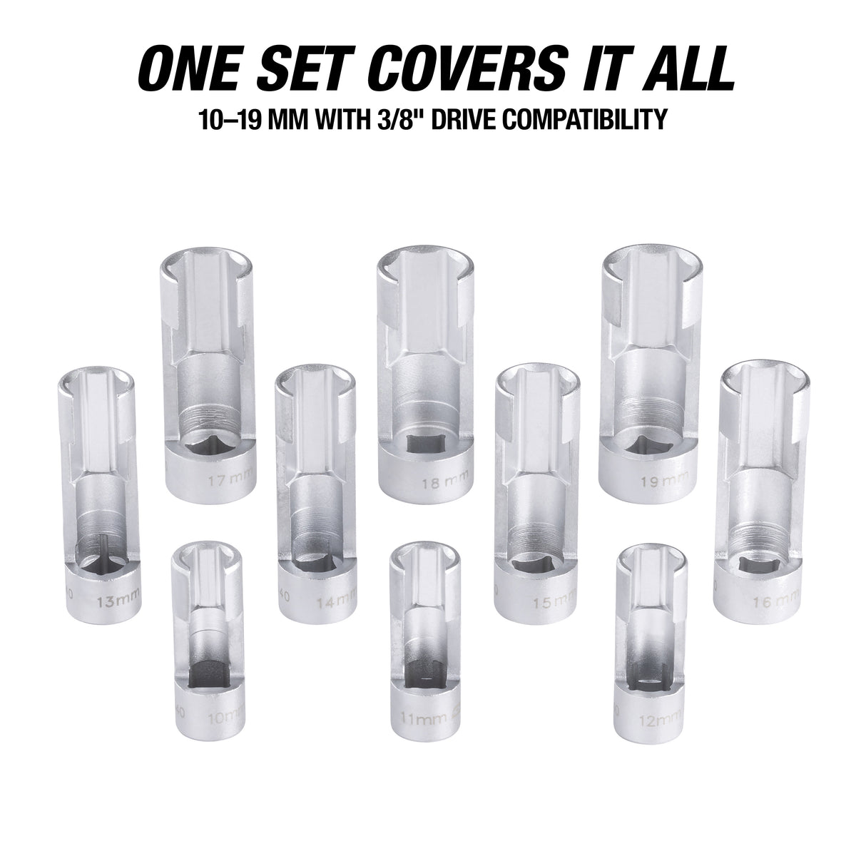 OEMTOOLS 24040 10-Piece Flare Nut Socket Set Additional Image 4