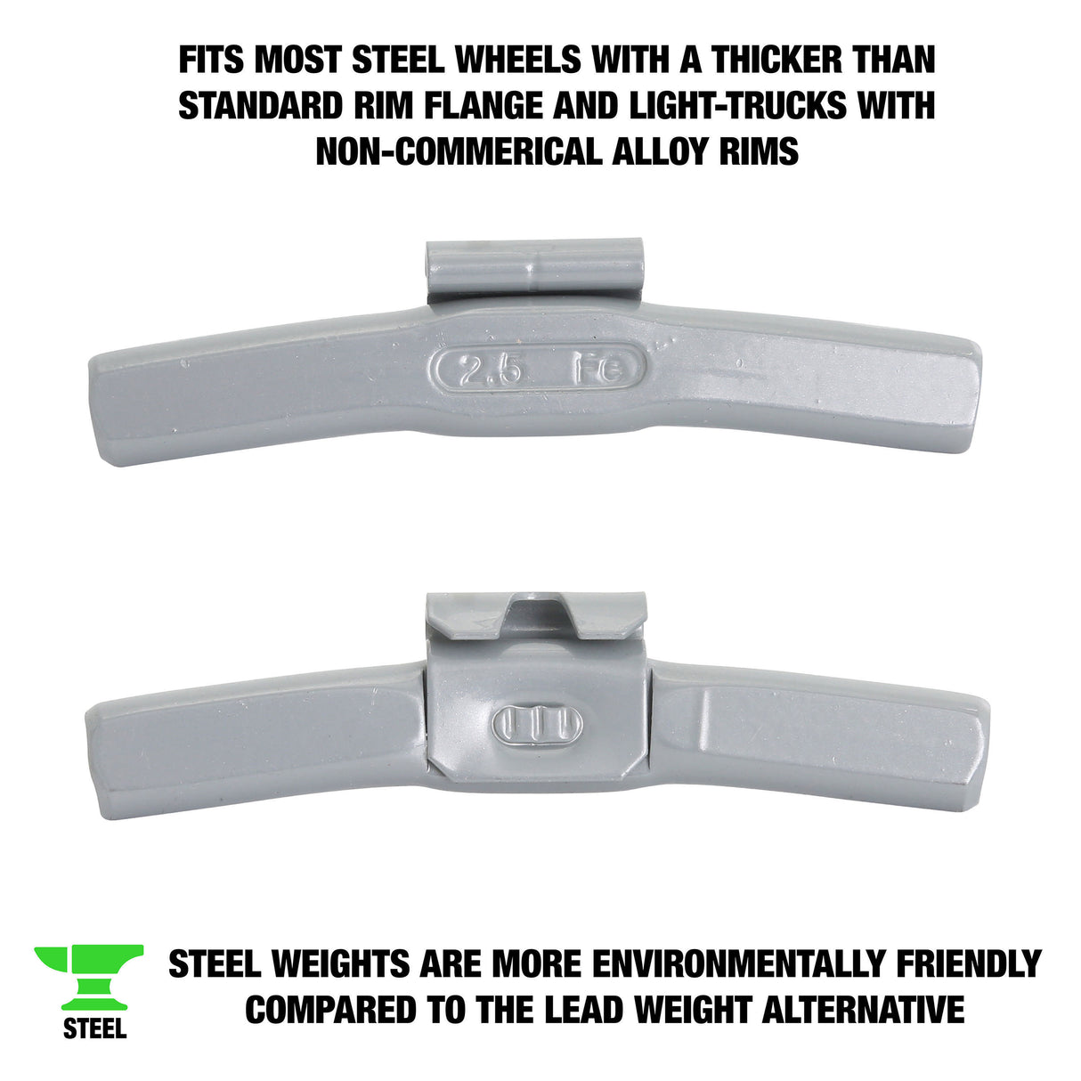 OEMTOOLS 23284 2.5 Oz. T Style Steel Wheel Weight - 1 Box of 25 Additional Image 1
