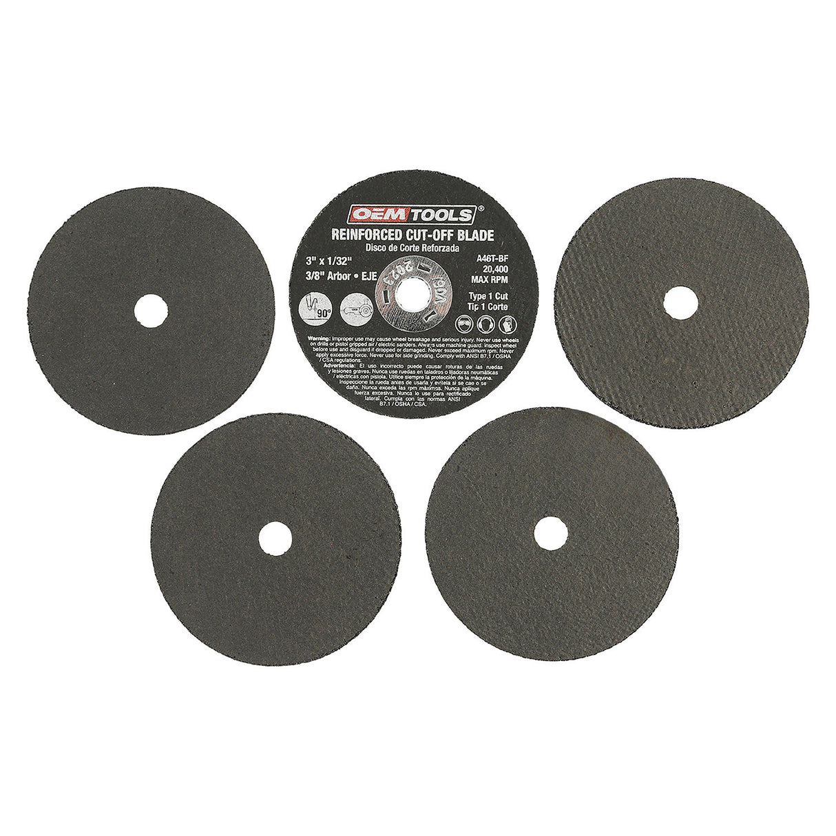 OEMTOOLS 26524 5 Piece Cut Off Wheel Set with Mandrel Additional Image 2