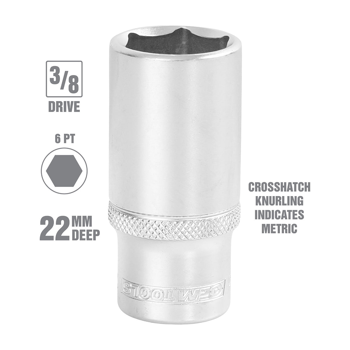 OEMTOOLS 22336 22 mm 3/8 Inch Drive Deep Socket Additional Image 1