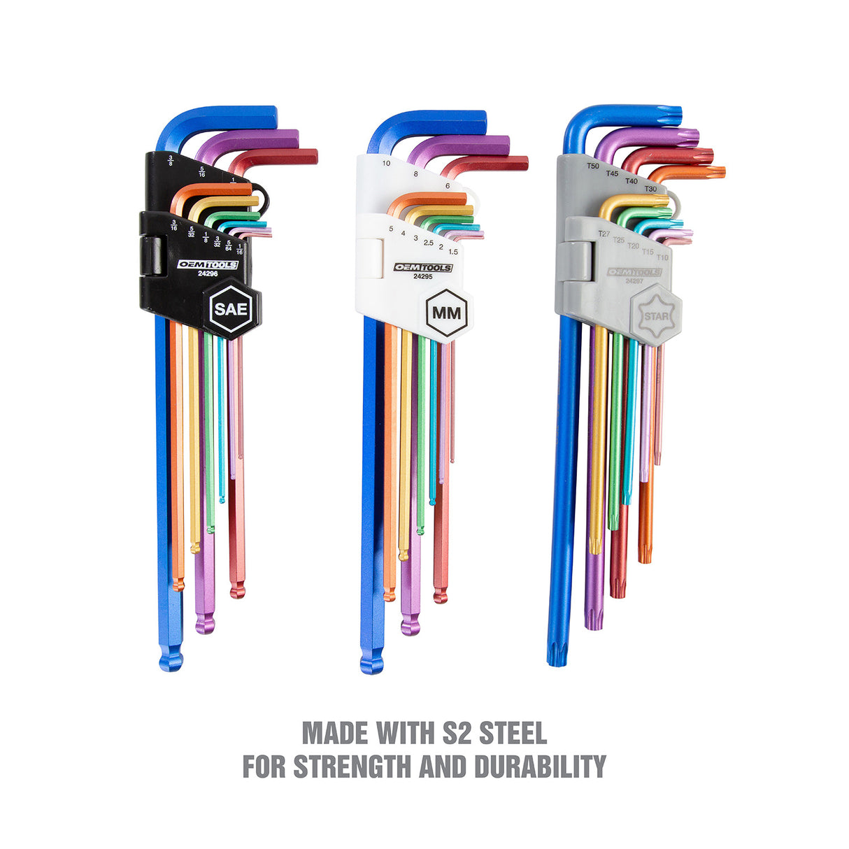 OEMTOOLS 24299 27 Piece Star and Hex Key Set (Metric and SAE) Additional Image 5