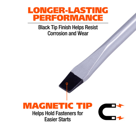 GreatNeck 21822 3/16in. x 4in. Slotted Screwdriver Additional Image 2