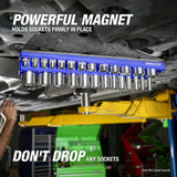 OEMTOOLS 22486 3 Piece Magnetic Socket Tray Set - Blue, Metric Additional Image 9