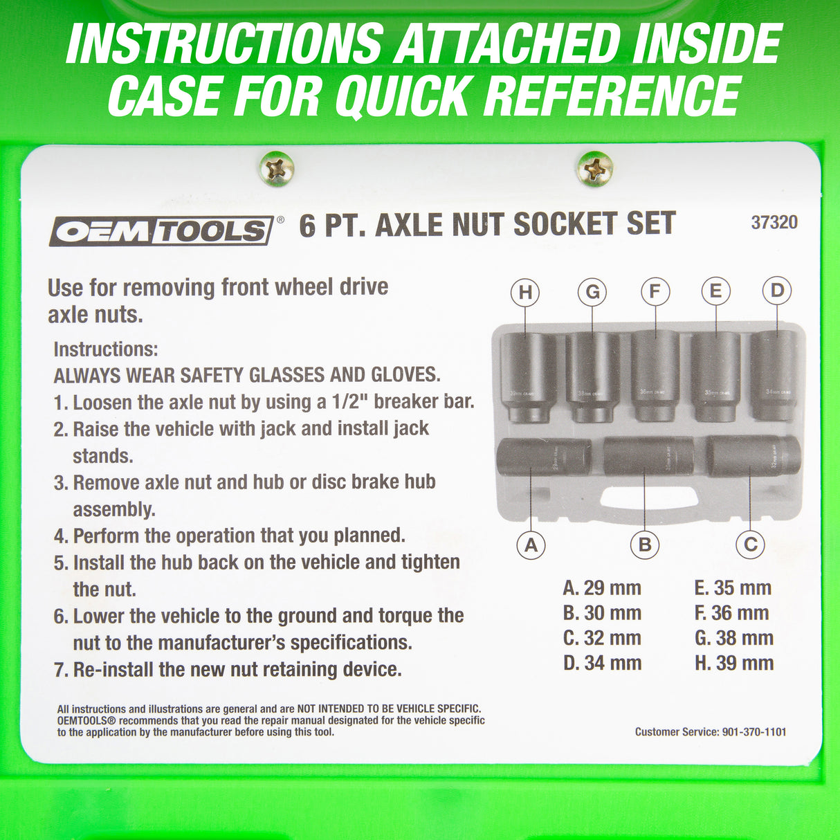 OEMTOOLS 37320 6 Pt. Axle Nut Socket Set Additional Image 7